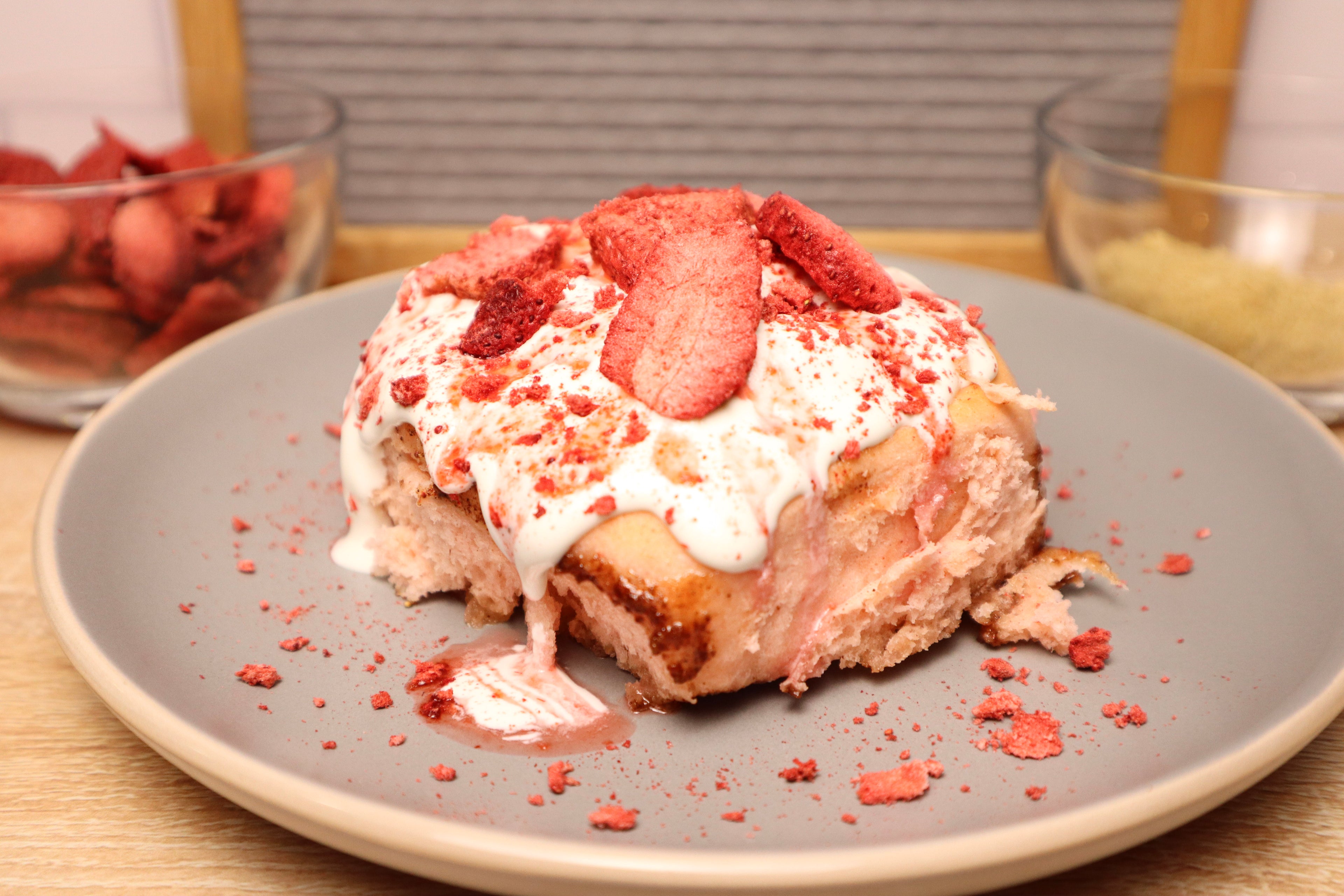 Strawberry Cheesecake Cinnamon Roll