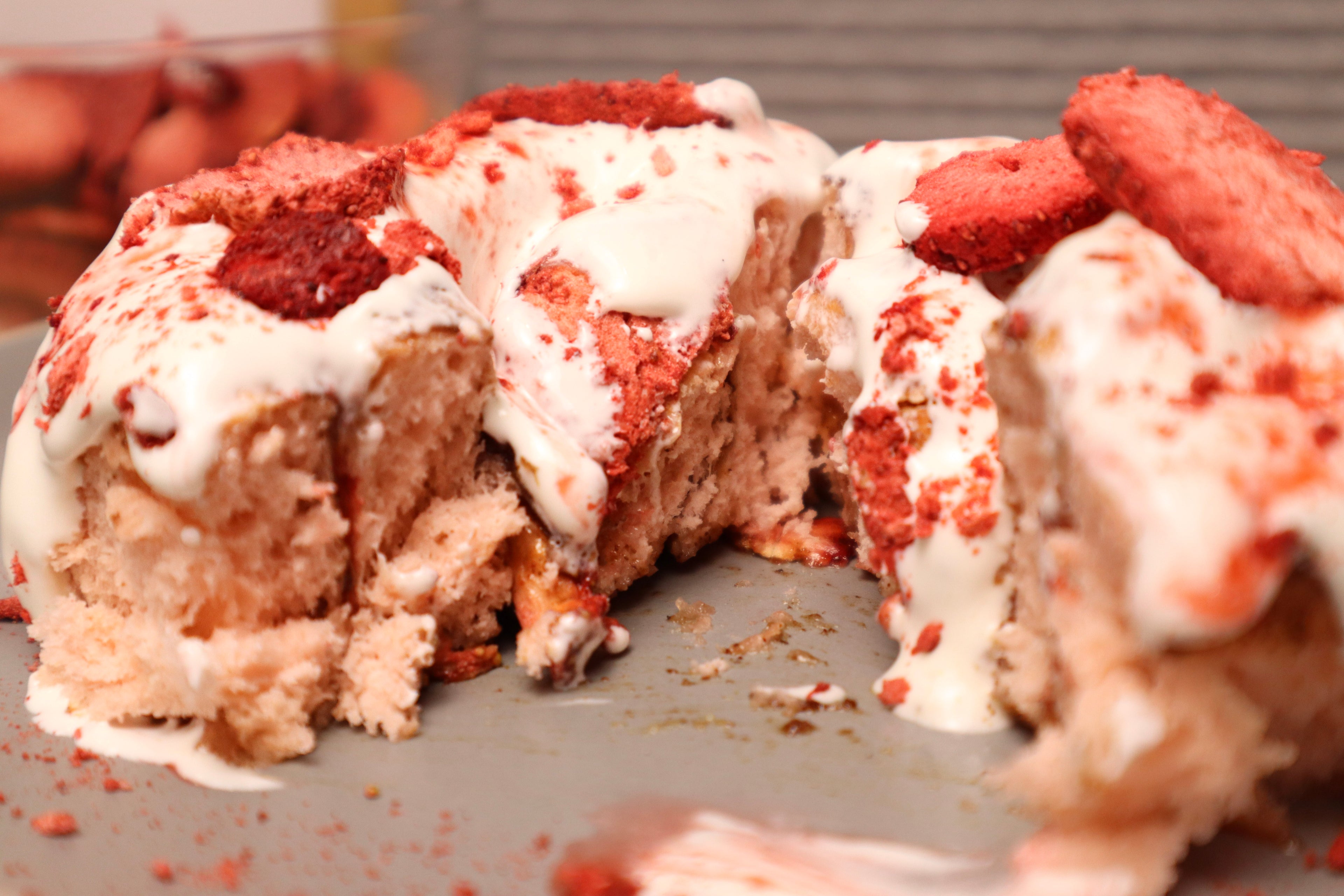 Strawberry Cheesecake Cinnamon Roll