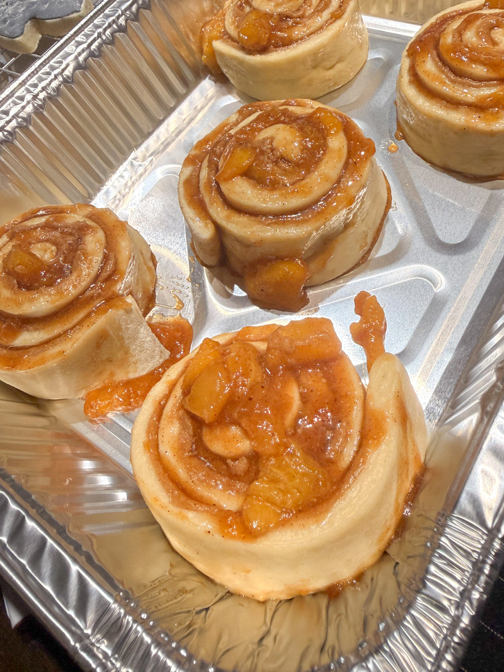 Peach Cobbler Cinnamon Roll
