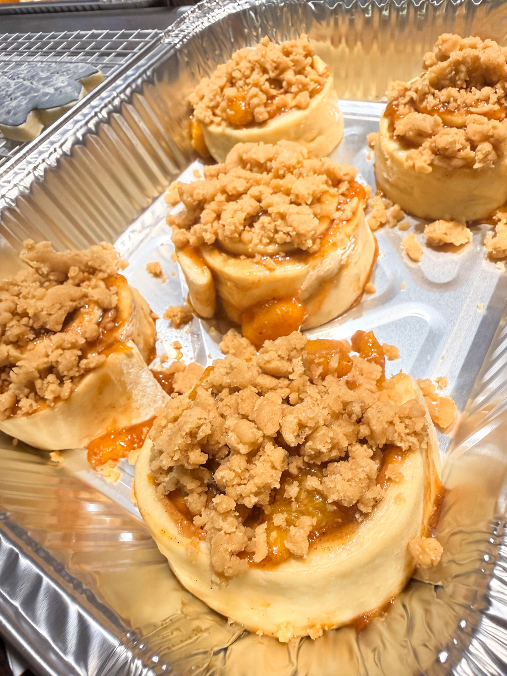 Peach Cobbler Cinnamon Roll